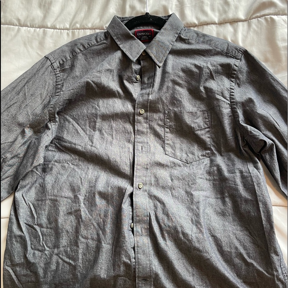 UNTUCKit Long Sleeve Grey Button Down